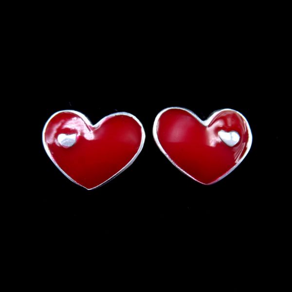 Enamel Earrings Colorful Red Blue Withe Triangle For Girls Children Design