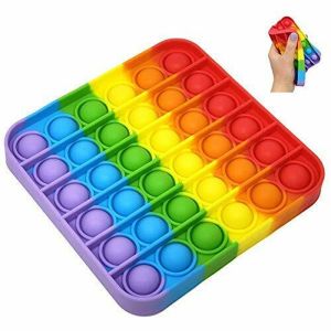 Push For Pop Fidget Toy Square Sensory Toy Rainbow Push Bubble Stress relief