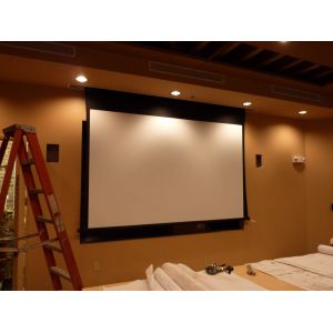 Custom 16/9 Tab Tensioned Motorized Screen with HD Flexible White for Luxury