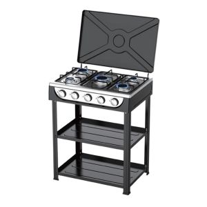 Multi Functional Five Burner Gas Cooker With Tripod Desktop Simple Covered European Style Furnace