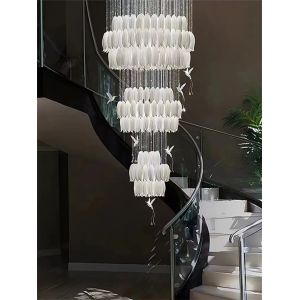 Crystal Glass Luxury Staircase Chandelier Lighting Solution
