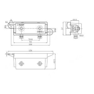 MEGA Single Fuse Holder ANM Bolt Down 100A Fuse Holder 126mm Length