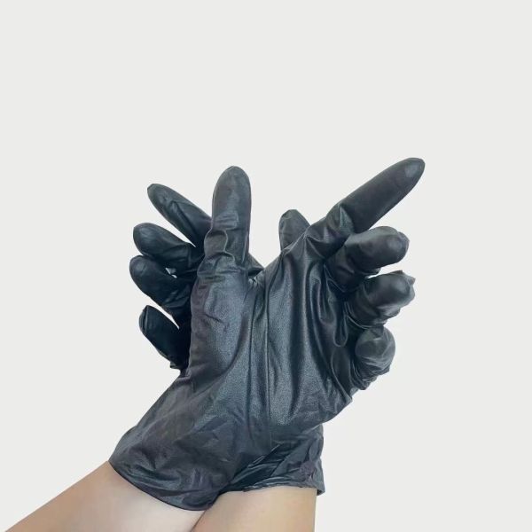 Quality AQL2.5 AQL4.0 Clear Plastic Disposable Gloves Black Colored Disposable Gloves wholesale