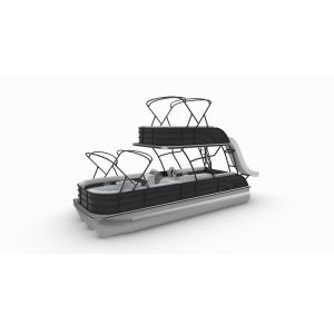 Aluminium Structure Double Level Pontoon Boat With Stereo System For Cruising