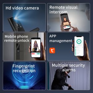 Qleung S829max Tuya Wifi APP Remote Control Camera Fingerprint Password Card Key