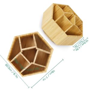 Cheap Eco-Friendly 18x20.5x12.5 Bamboo Pencil Cup Pot Stationery Organizer for Office Desk for sale
