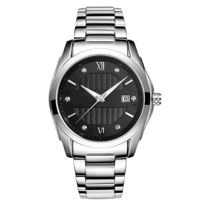 Automatic Mechanical Men'S Business Diamond Studded Watch With Steel Belt