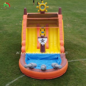 Commercial Double Lane Inflatable Water Slides With Pool For Kids Water Slide
