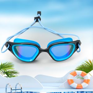Premium Wide - View Swim Goggles with Anti - Fog & UV Protection silicone swim