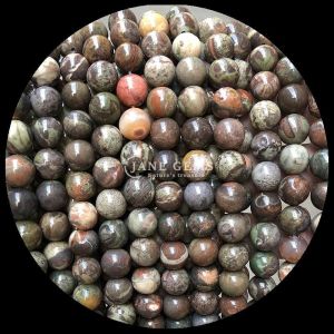 Round Shape Gems Bead Various Colors Wood Pattern Loose Bead Strands Perfect for