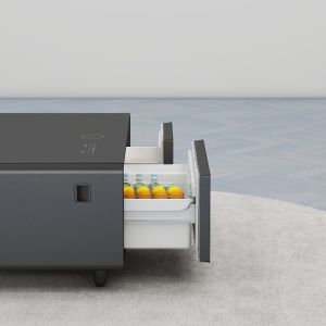 Home Furniture Smart Coffee Table with 2 Refrigerator Drawers and Glass Alloyed
