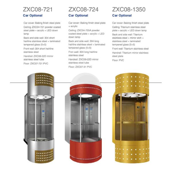 Quality Sightseeing lift ZXC08-721, ZXC08-724, ZXC08-1350 wholesale