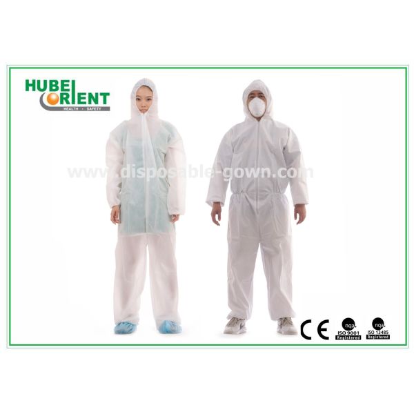 Polypropylene Disposable Protective Coveralls With Hood And Feetcover