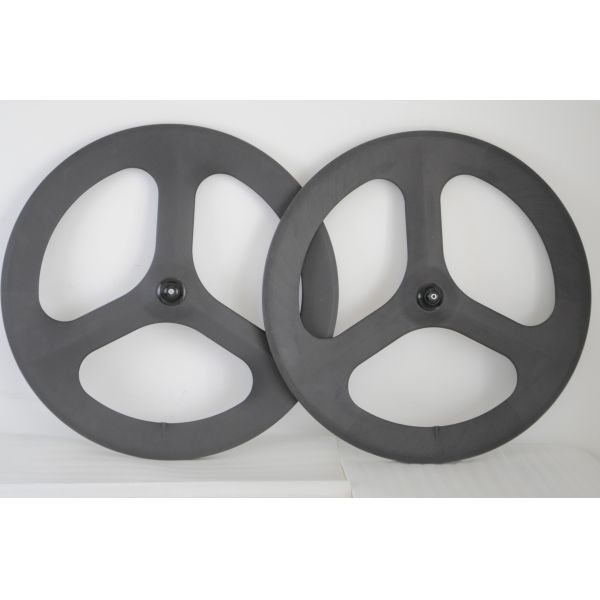 Quality Hot sale 700c 3k Matt tri-spokes /3-spoke carbon clincher wheel for road bicycl&track bike wholesale