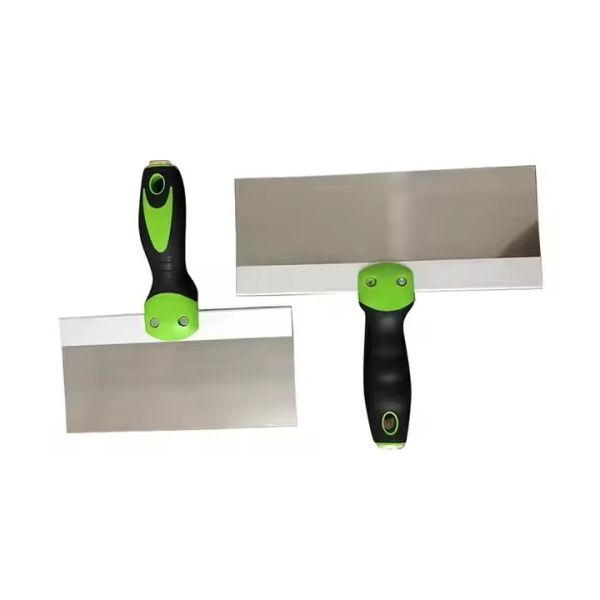 Quality Construction Tools Drywall Stainless Steel Mirror Polished Stainless Steel Tapping Scraper with Grip Rubber Handle wholesale