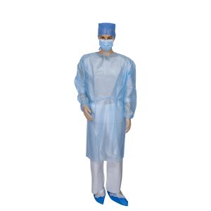 Certificated CE MDR Disposable Waterproof Medical PP+PE Isolation Gown With