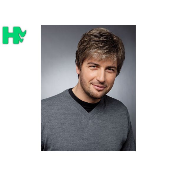 Quality New Arrival Friendly Best Selling Men MaleShort Synthetic Hair Wigs With Side Bang wholesale