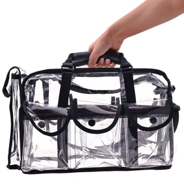 Quality 2 In 1 Transparent Pvc Bag Large Size PVC Cosmetic Bag With Small Pouches Transparent wholesale