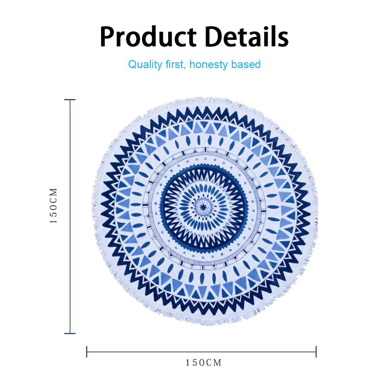 Lightweight And Water Absorbent Microfiber Beach Cloth With Printed Pattern