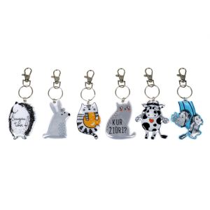 Cheap Printing Cute Cartoon Keychain Plastic 3D Reflective Personalised Keychain for sale