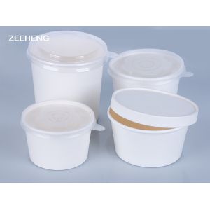16oz Disposable Paper Soup Bowl Hot Soup Cup With Lids