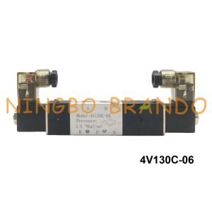 China BSPT 1/8 4V130C-06 Airtac Type Pneumatic Solenoid Air Valve 5 Way 3 Position DC12V AC110V on sale