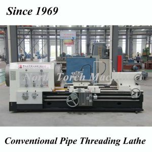 Flat Bed Pipe Threading Lathe Machine For Threading 355 Spindle Hole Pipe