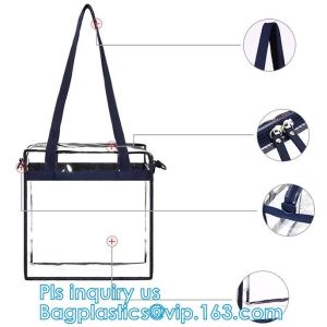 Eco-Friendly Customized PVC Bag for Shopping, cosmetic packaging handle zipper
