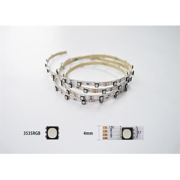 Slim 4mm Width RGB Flexible LED Strip Lights 3535 72Led / M For Architectural