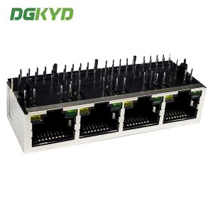 Four Port RJ45 Connector, Network Socket, Ethernet Interface, POE Connector,