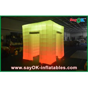 China Event Booth Displays 2 Opening Door Cube Light Inflatable Photo Booth With Top Led on sale