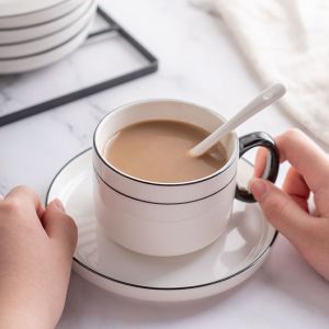 Cheap Unique 200ml Porcelain Tea Set Sustainable Nordic Design For Cappuccino And Espresso for sale