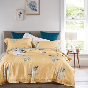 100% Tencel Luxury Silky Soft Bedding Set 300TC Printed Fabric Quilt Cover