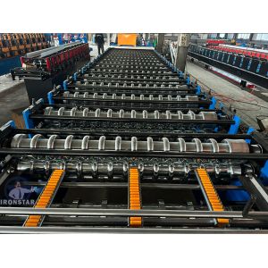 8 rib trapezoidal and corrugated double layer roll forming machine in America