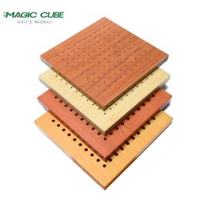 Solid Wood Core Material Noise Reduction Wooden Perforated Board for Wall and