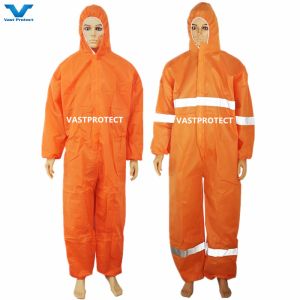 CAT III Standard Orange SMS Microporous Disposable Coverall for Protective