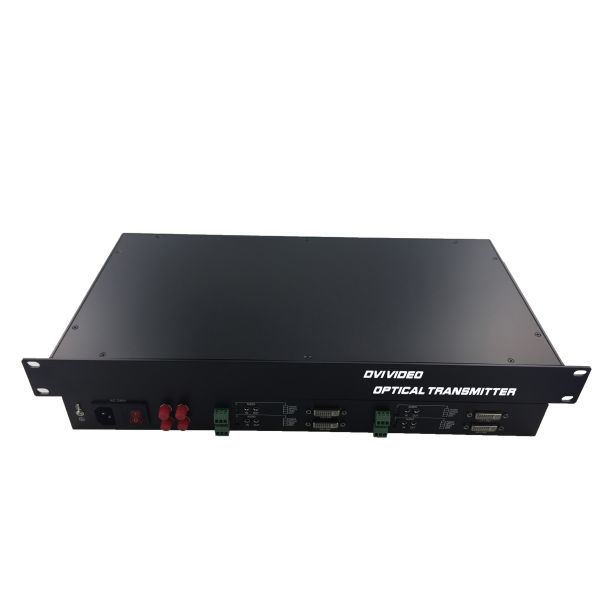 Rack 1080P/60Hz 4 core 4channel 4 data 4audio Lossless Dvi video fiber converter Transceiver Receiver