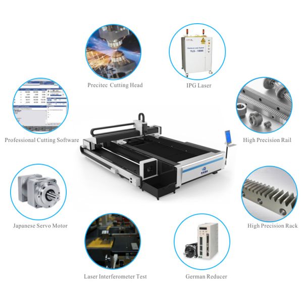 CYPCUT Control Plate Fiber Laser Cutting Machine For Carton Steel