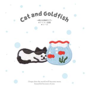 China Custom Design Zen Cat Watches Fish Patch for Mindful Decor on Bags Hats Eco-Friendly Gifts on sale