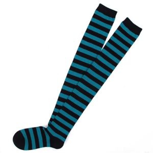 Fashionable wholesale stripe patterned supersoft polyester OEM long socks for