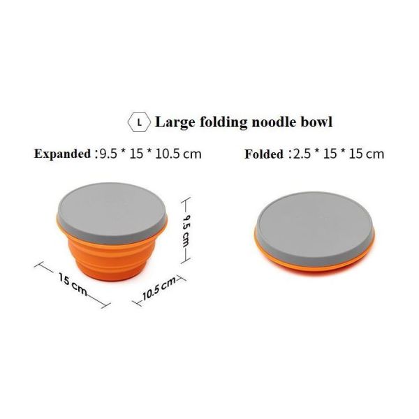 Outdoor Silicone Tableware Set,Silicone folding bowl and portable cutlery set for outdoor picnics and travel