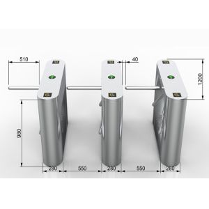 Magnetic RFID Access Control Tripod Turnstile Gate 510mm Arm