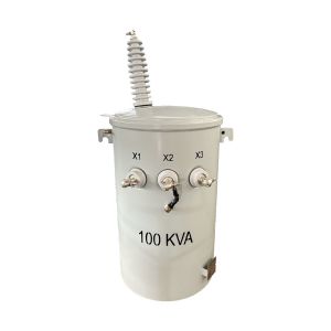 100KVA Single Phase Pole Mounted Distribution Transformer Dual Voltage Step Down