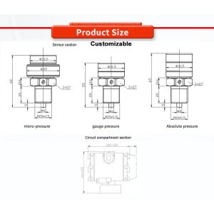 24VDC Power Supply UBST-100Y Sapphire Pressure Sensor Transmitter For Hydrogen