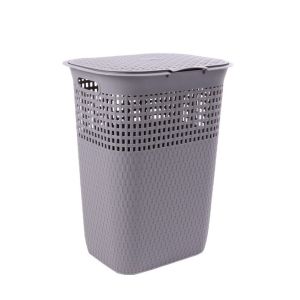 Slim Plastic Laundry Hamper H57cm Large Plastic Laundry Basket With Lid