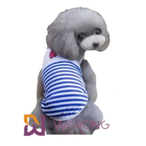 Customized Digital Print Sailor Anchor Stripe Pet T Shirt For Puppy 100% Cotton
