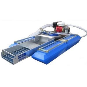 Steel 0.5T/H Mini Gold Mining Boat 15Kw 3.5m Length Rotary Movable