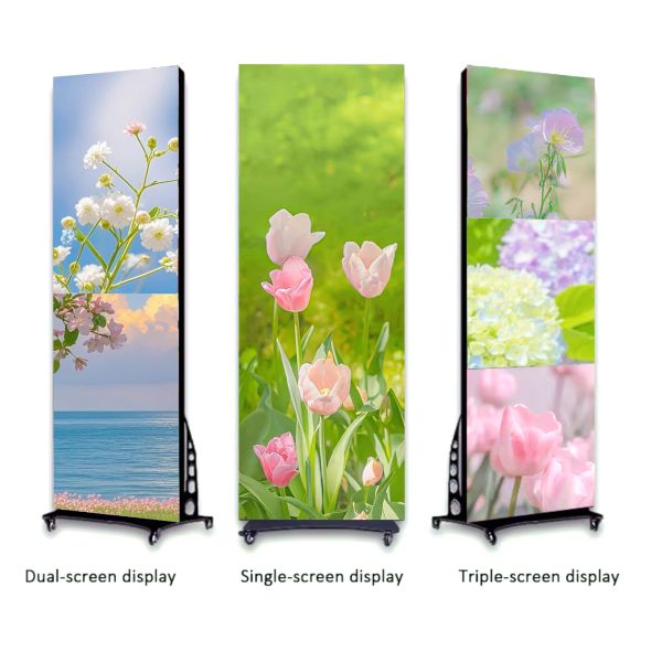 Creative LED Display for Indoor Advertising P1.86 Foldable LED Poster 640×1930mm 600nit 3840Hz