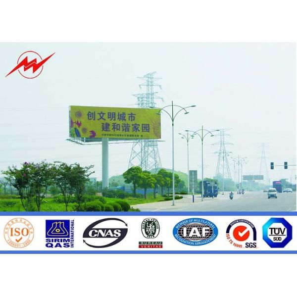 Exterior Street Advertising LED Display Billboard With Galvanization Anti -
