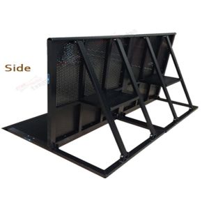 Black Music Stand Crowd Control Barriers 1.1x1.1 Meter Support Tube 25x50mm